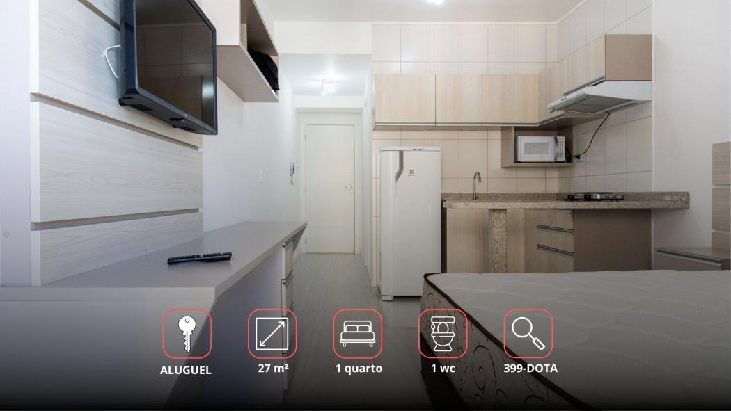 Studio semi mobiliado no Ed. Living Smart | 13� andar | Centro�