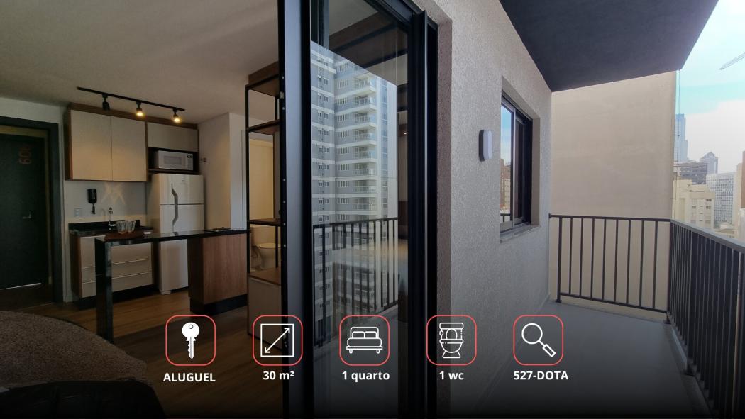 Studio mobiliado no BF2211 ? 9� andar | Face Leste | Centro ? Curitiba�