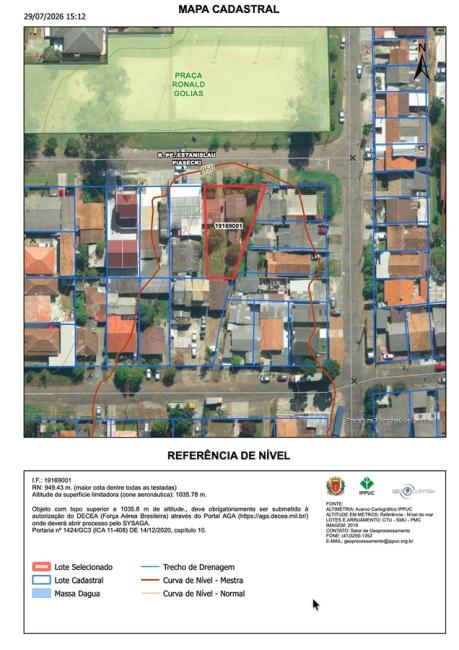 Terreno de 527m² no CIC (Jardim Gabineto), Curitiba – ZR3 até 4 Pavimentos