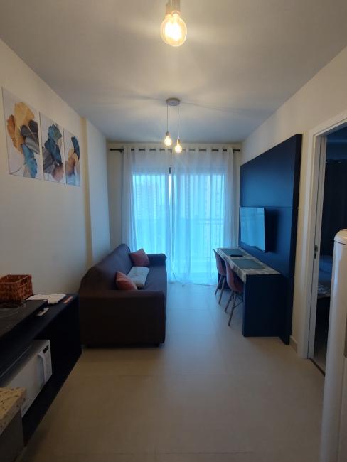 Apartamento 1 quarto com sacada no Plus Port�o Curitiba todo mobiliado para loca��o
