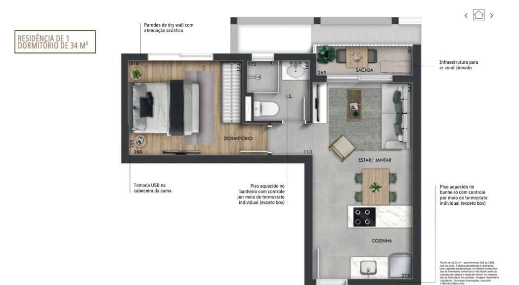 Kitnet em Curitiba - PR, no bairro Centro Cívico - Referência ST0107-A3MA