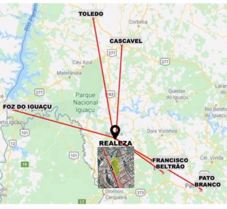  - WBarroso Imóveis Apresenta - Excelente terreno com 21558,40 m², localizado no centro da cidade de Realeza - Paraná, é ideal para loteamento.
