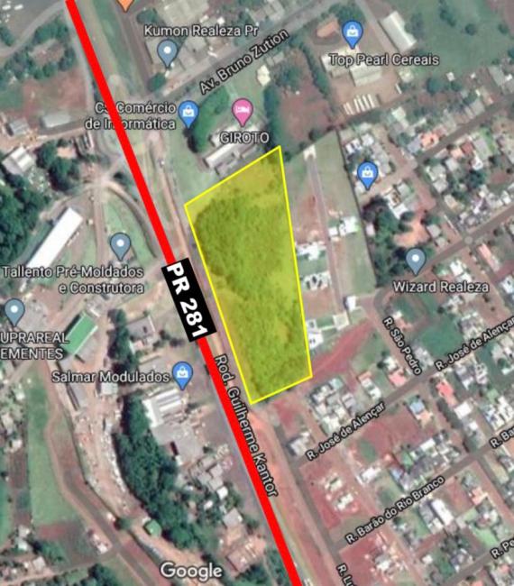 WBarroso Imóveis Apresenta - Excelente terreno com 21558,40 m², localizado no centro da cidade de Realeza - Paraná, é ideal para loteamento. - JB3 Imóveis